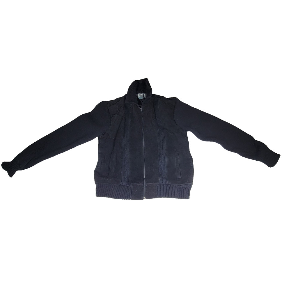 Vintage Repage Jacket Mens Sz Xl Black Suede Leather Shawl Collar Suede Gorpcore